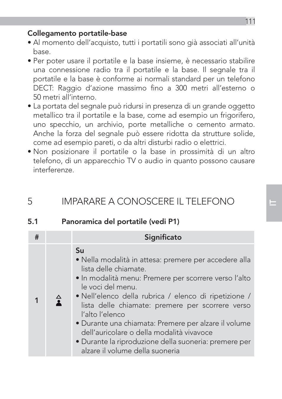 5imparare a conoscere il telefono | AEG Voxtel D500 - d550bt User Manual | Page 111 / 136