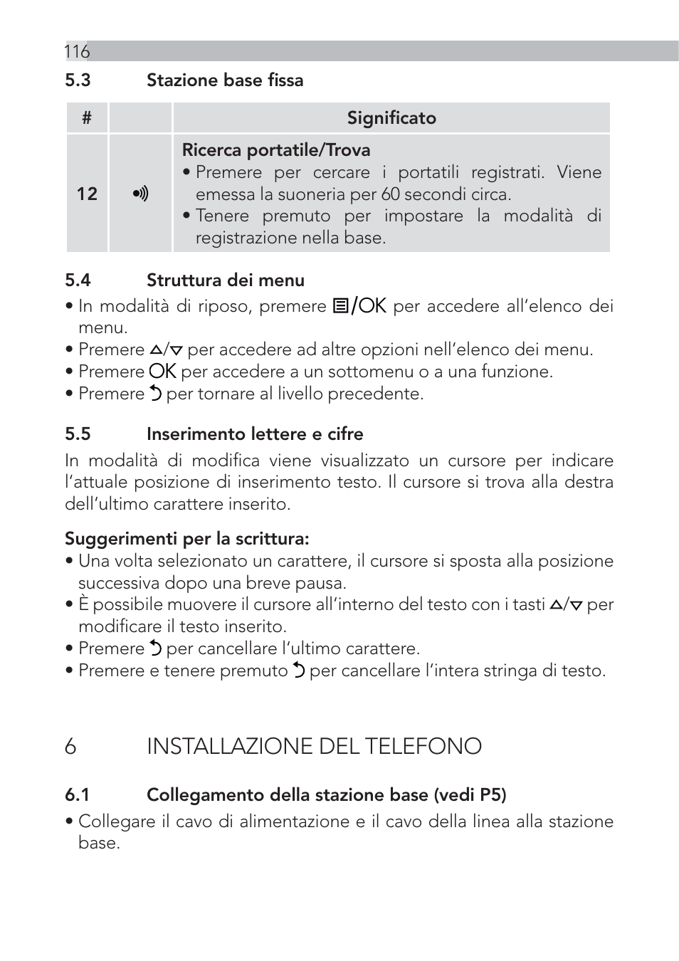 6installazione del telefono | AEG Voxtel D500 - d550bt User Manual | Page 116 / 136