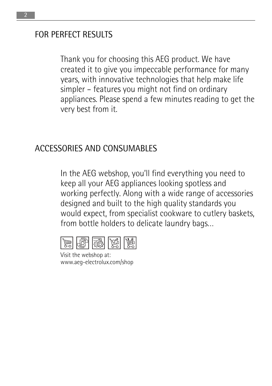 AEG F55020W0P User Manual | Page 2 / 28