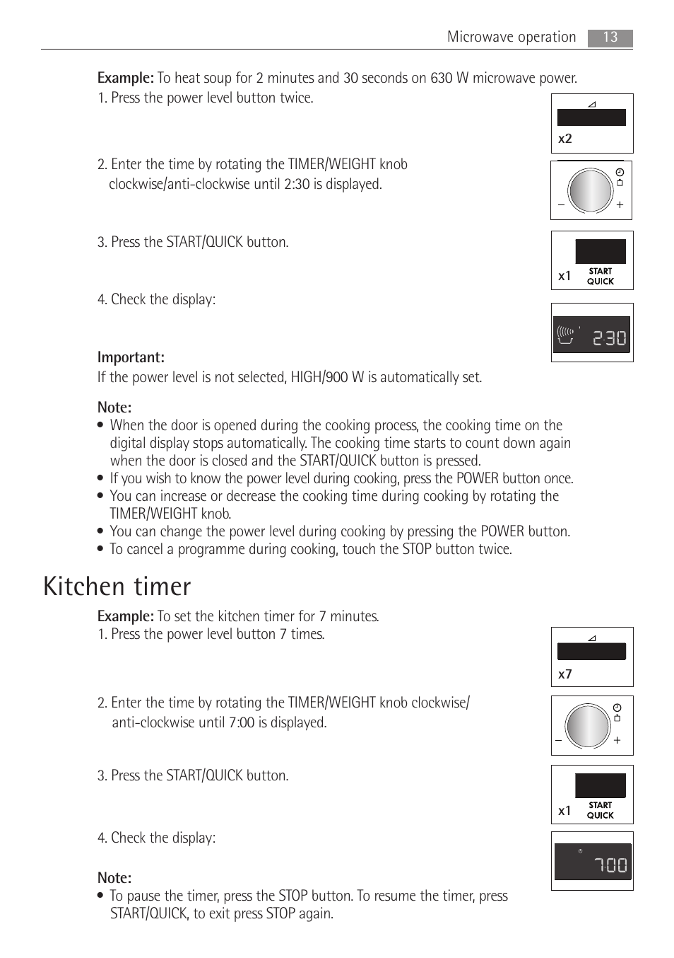 Kitchen timer, X2 x1, X7 x1 | AEG MCC3881E-M User Manual | Page 13 / 36