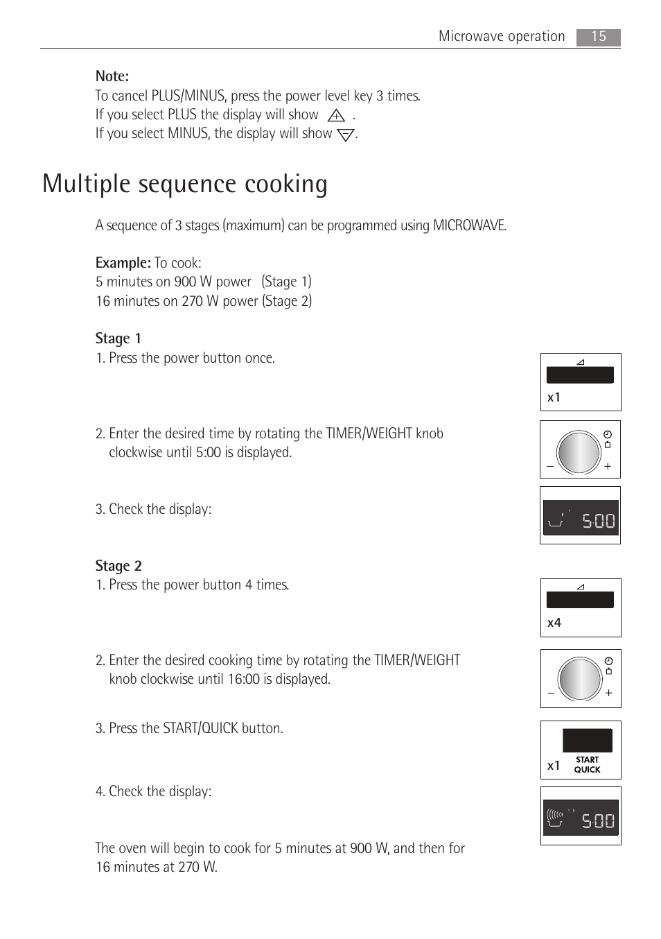 Multiple sequence cooking, X4 x1 | AEG MCC3881E-M User Manual | Page 15 / 36