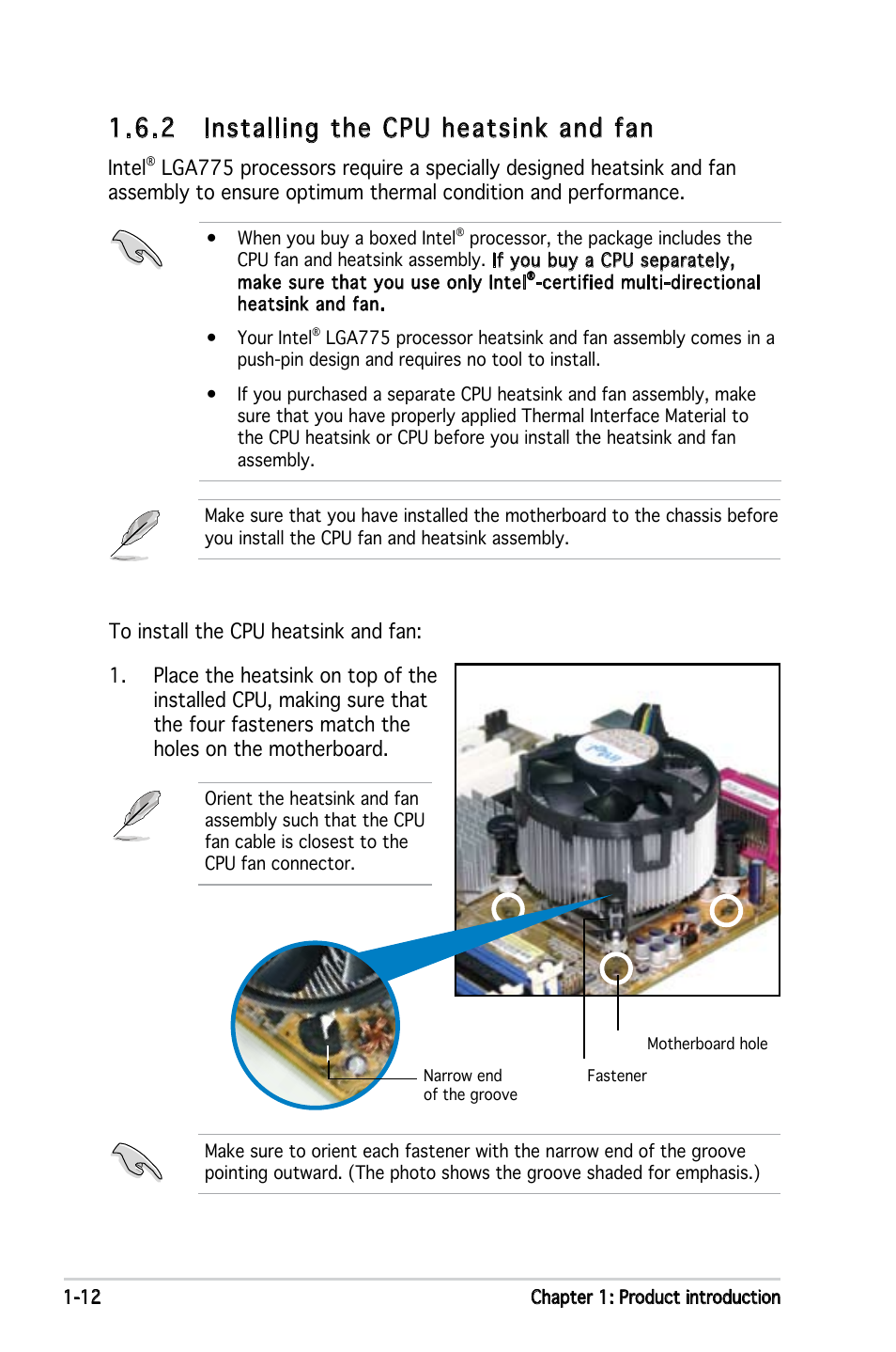 2 installing the cpu heatsink and fan | Asus Motherboard P5ND2 User Manual | Page 24 / 100