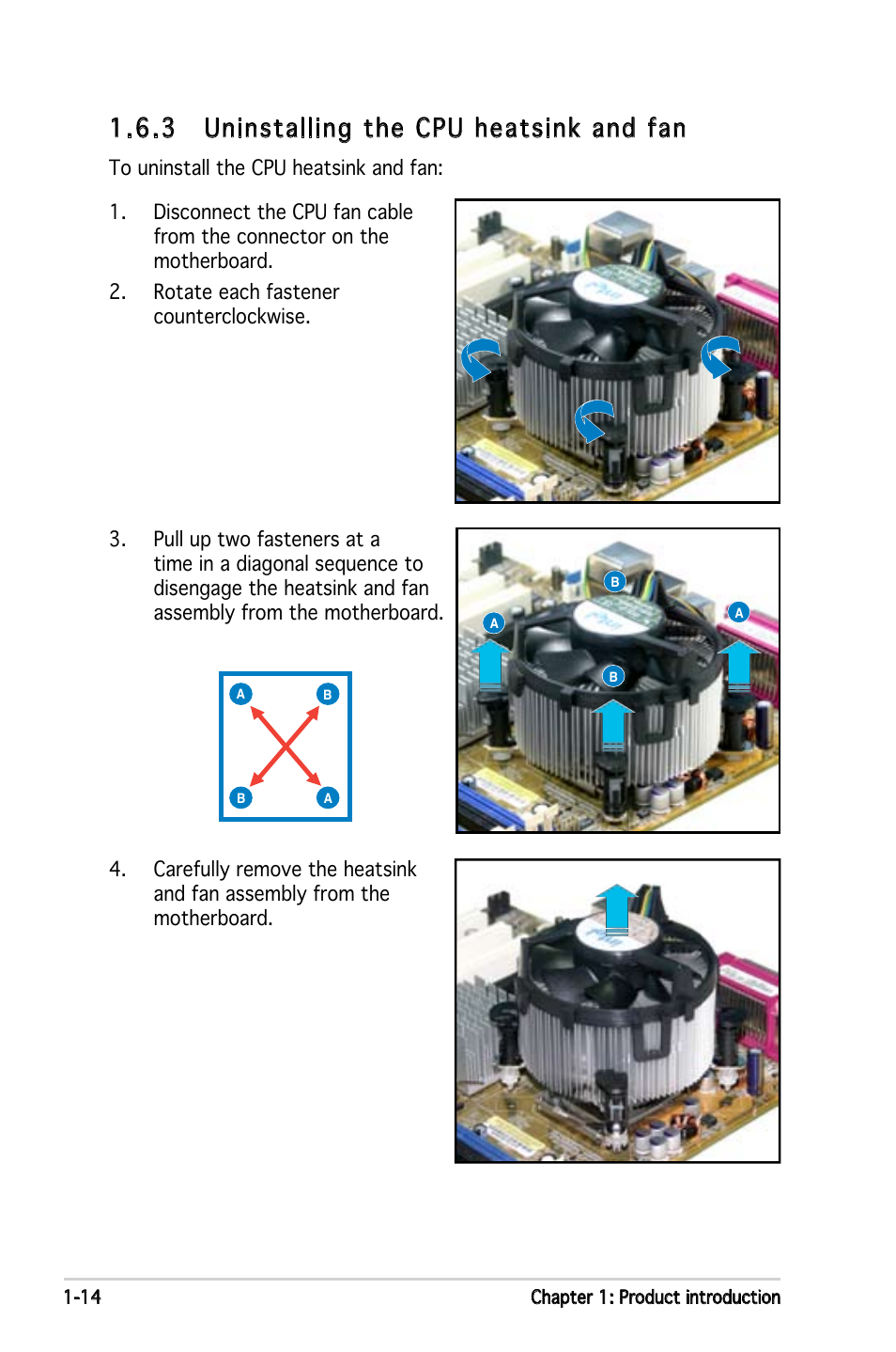 3 uninstalling the cpu heatsink and fan | Asus Motherboard P5ND2 User Manual | Page 26 / 100