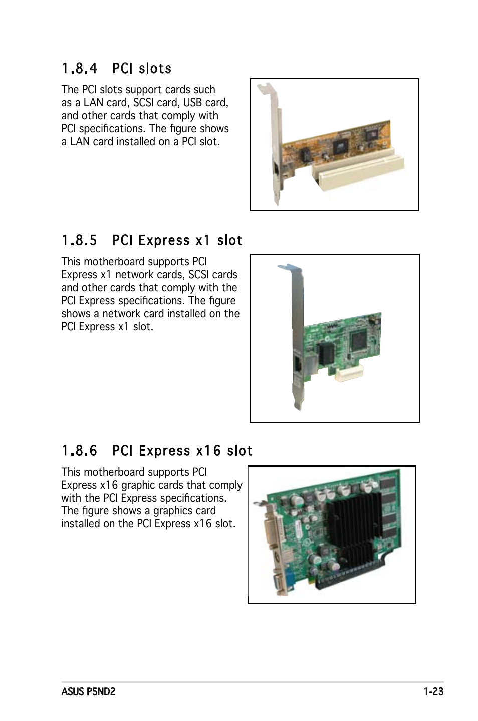 4 pci slots, 5 pci express x1 slot, 6 pci express x16 slot | Asus Motherboard P5ND2 User Manual | Page 35 / 100