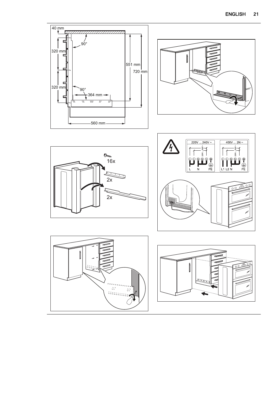 2x 16x 2x | AEG NC4003020M User Manual | Page 21 / 28