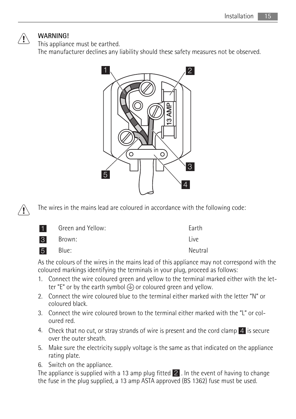 AEG AGN71200F0 User Manual | Page 15 / 24