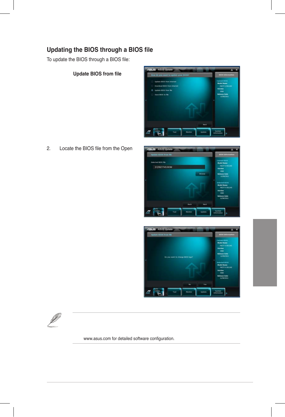 Chapter 3, Updating the bios through a bios file | Asus DELUXE P8Z77-V User Manual | Page 124 / 195