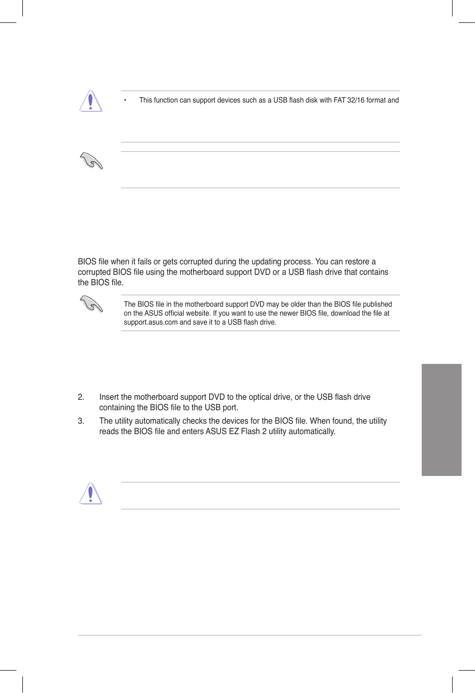 3 asus crashfree bios 3 utility, Asus crashfree bios 3 utility -45, Chapter 3 | Recovering the bios | Asus DELUXE P8Z77-V User Manual | Page 126 / 195