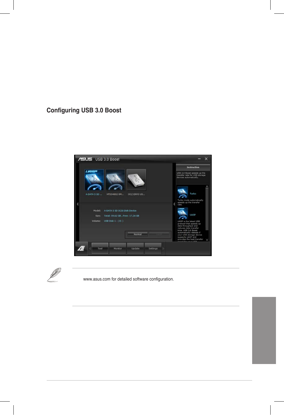 5 usb 3.0 boost, Usb 3.0 boost -13, Chapter 4 | Launching usb 3.0 boost, Configuring usb 3.0 boost | Asus DELUXE P8Z77-V User Manual | Page 142 / 195