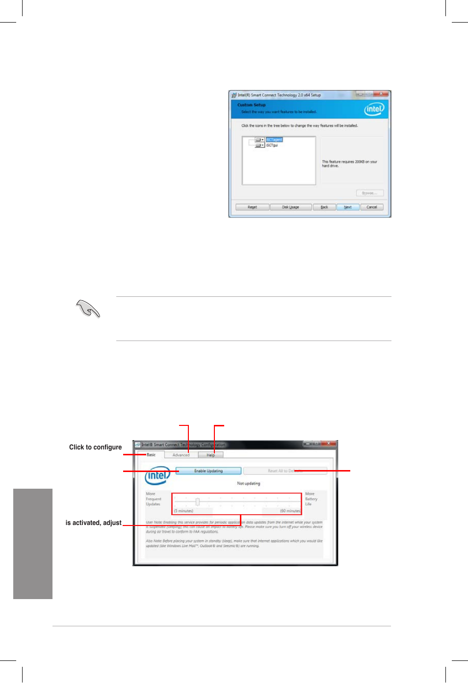 Chapter 4, Using the intel, Smart connect technology | Asus DELUXE P8Z77-V User Manual | Page 171 / 195