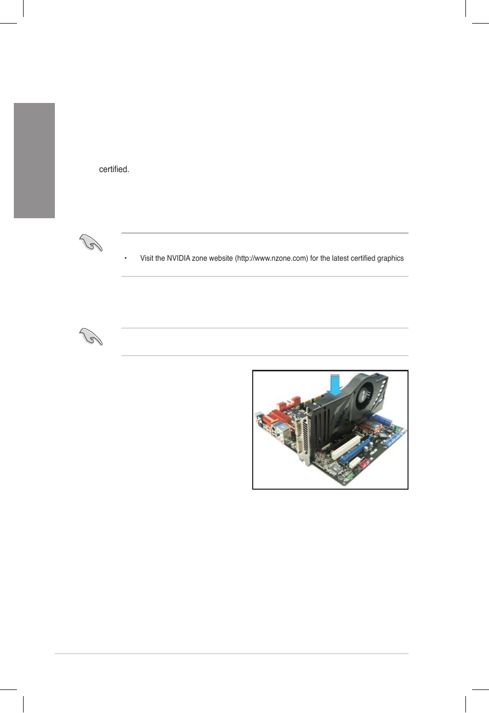 2 nvidia® sli™ technology, 1 requirements, 2 installing two sli-ready graphics cards | Nvidia, Sli™ technology -4, Requirements -4, Installing two sli-ready graphics cards -4, Chapter 5 5.2 nvidia, Sli™ technology | Asus DELUXE P8Z77-V User Manual | Page 181 / 195