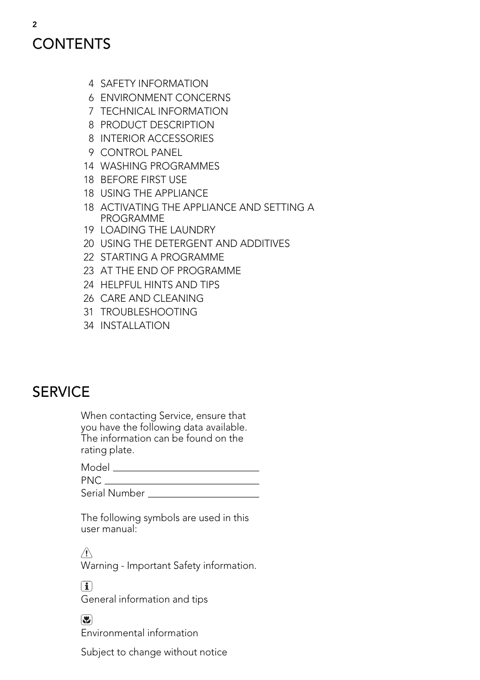 AEG L61271WDBI User Manual | Page 2 / 44