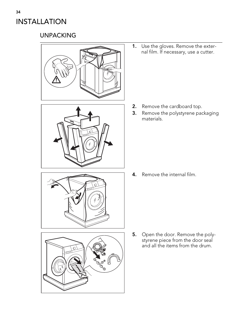 Installation | AEG L61271WDBI User Manual | Page 34 / 44