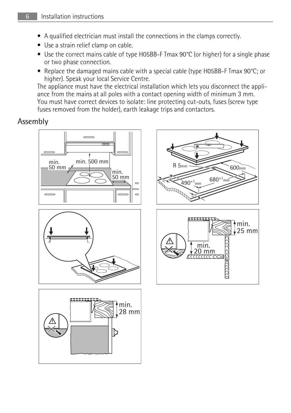 Assembly | AEG HK614010BB User Manual | Page 6 / 16