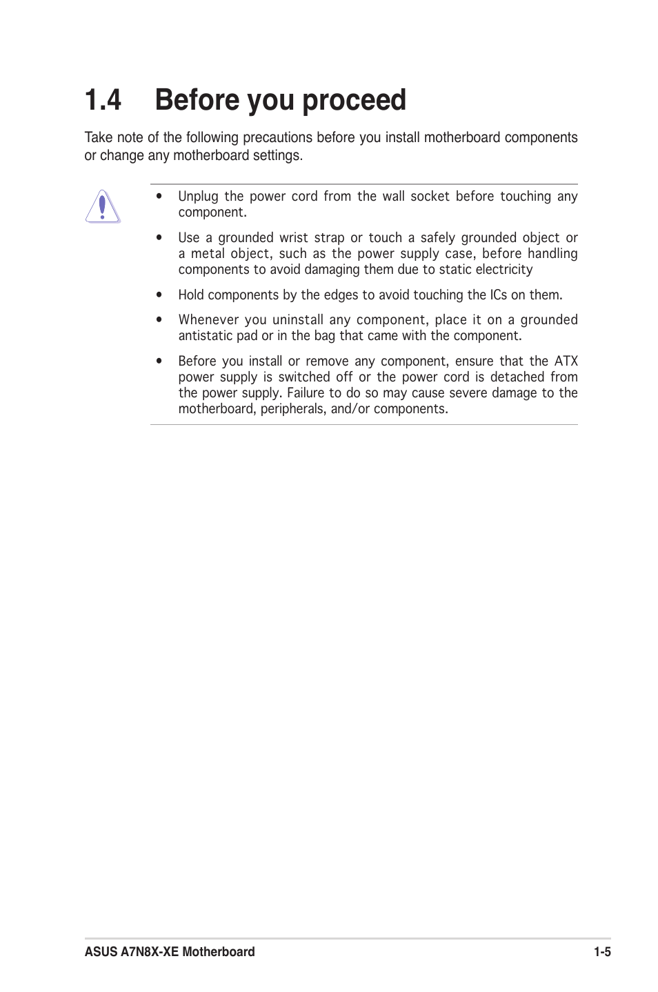 4 before you proceed | Asus A7N8X-XE User Manual | Page 15 / 67