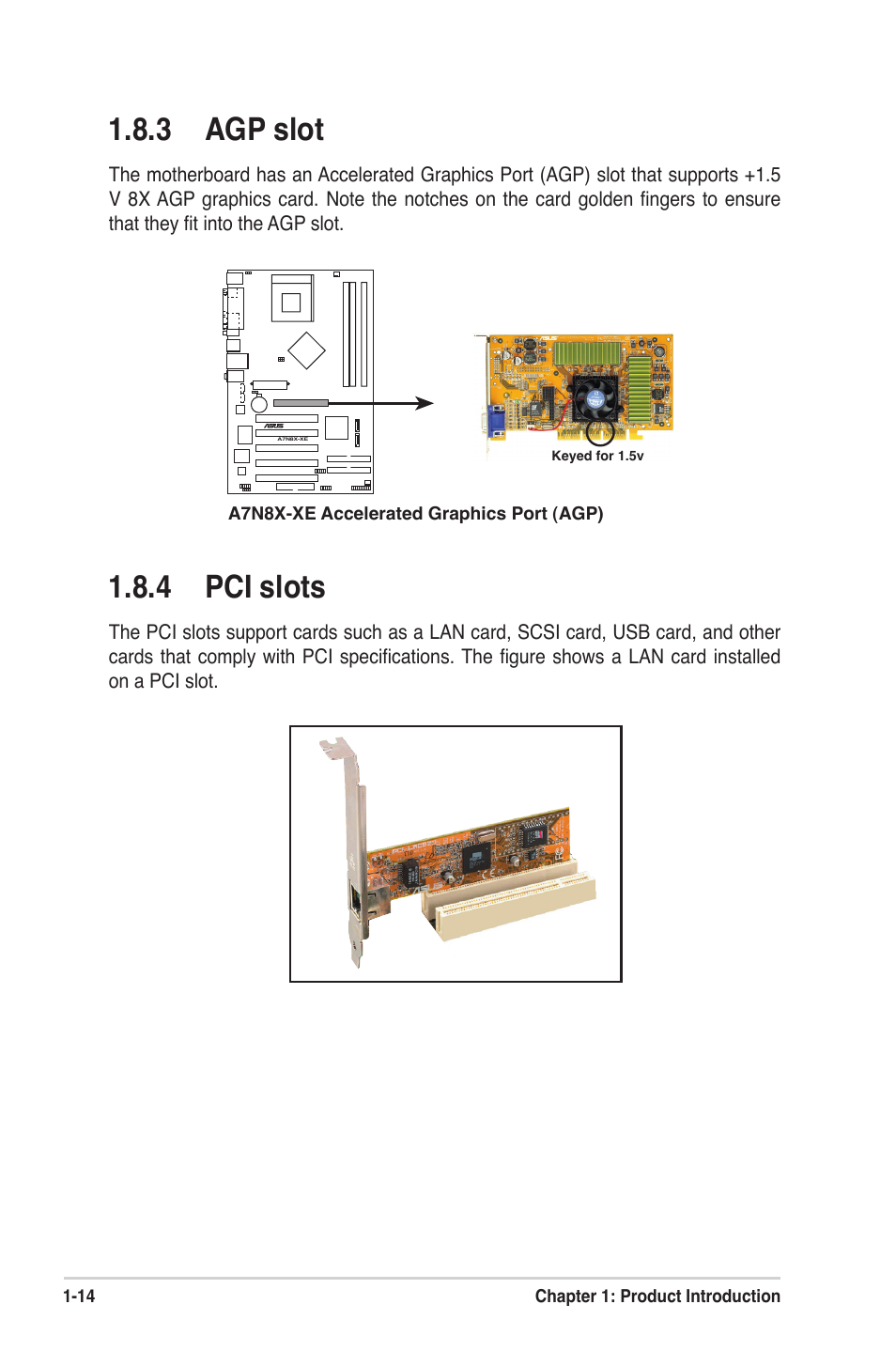 4 pci slots, 3 agp slot | Asus A7N8X-XE User Manual | Page 24 / 67