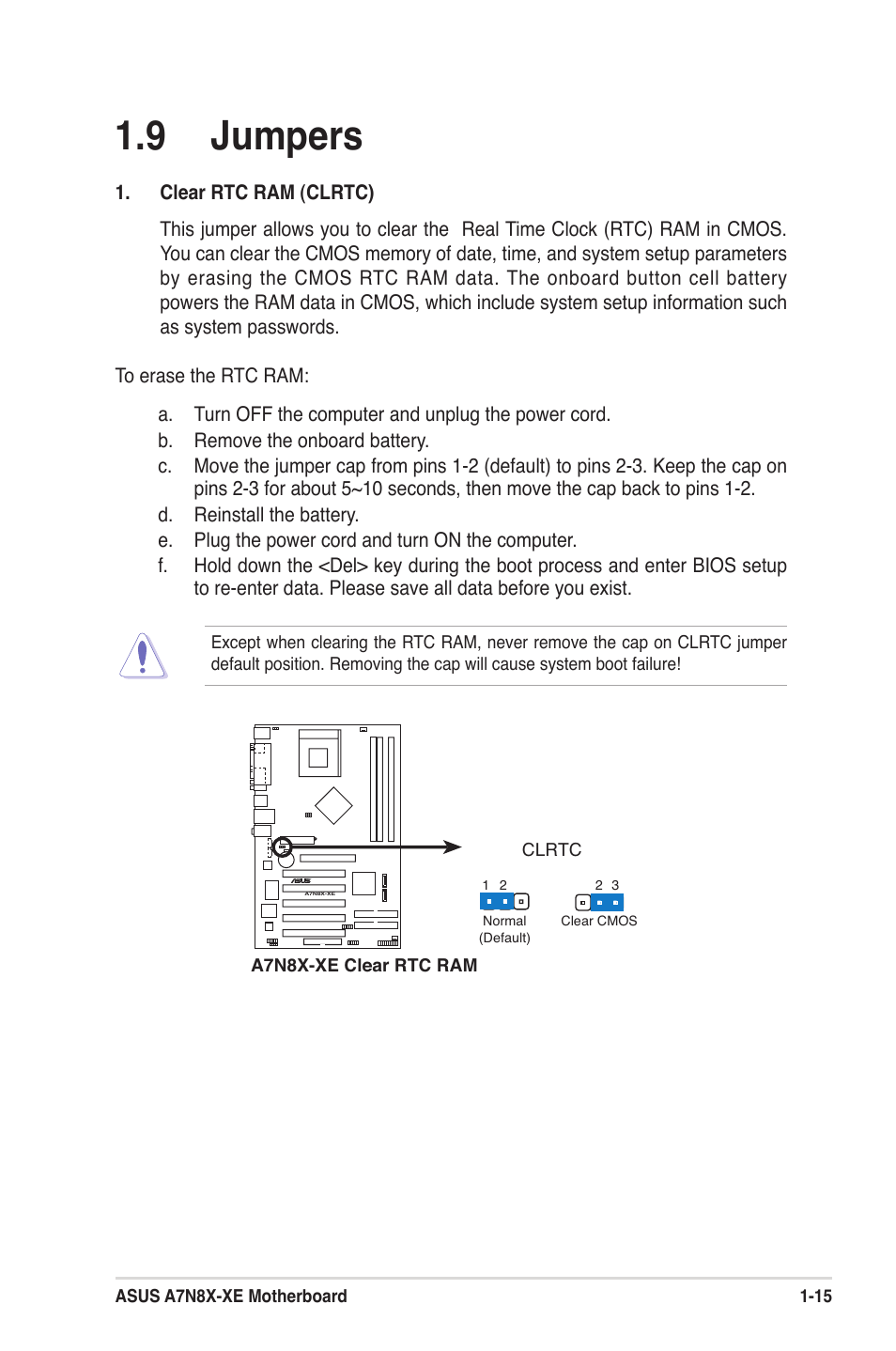 9 jumpers | Asus A7N8X-XE User Manual | Page 25 / 67