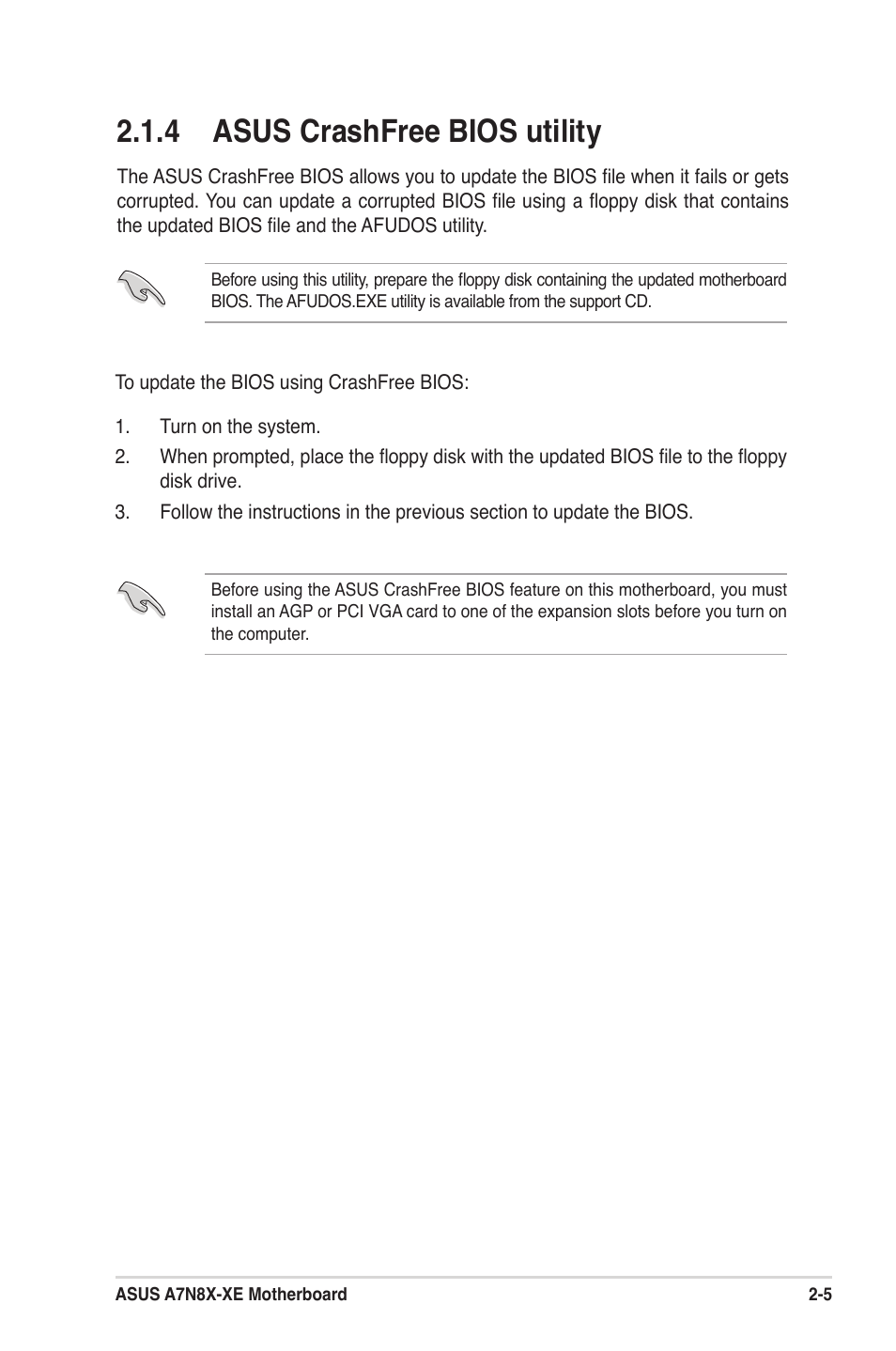 4 asus crashfree bios utility | Asus A7N8X-XE User Manual | Page 37 / 67