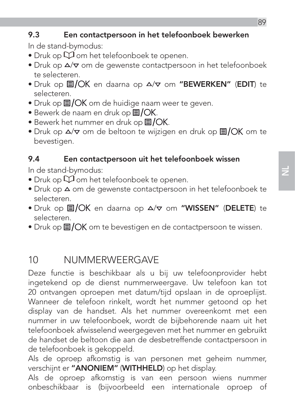 10 nummerweergave | AEG Voxtel D500 - d550bt User Manual | Page 89 / 100