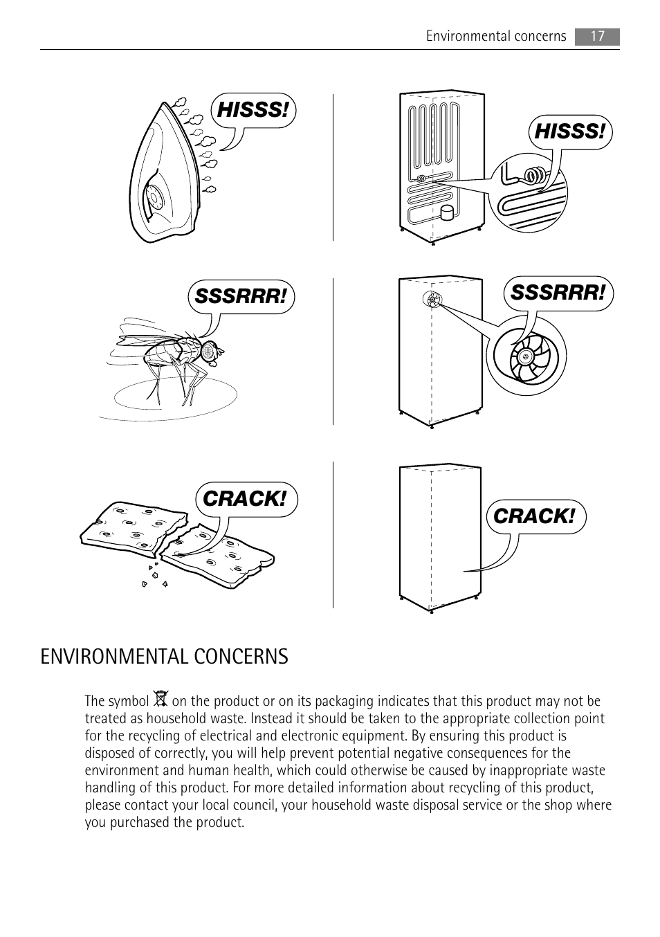 Environmental concerns | AEG AGS58800S0 User Manual | Page 17 / 20