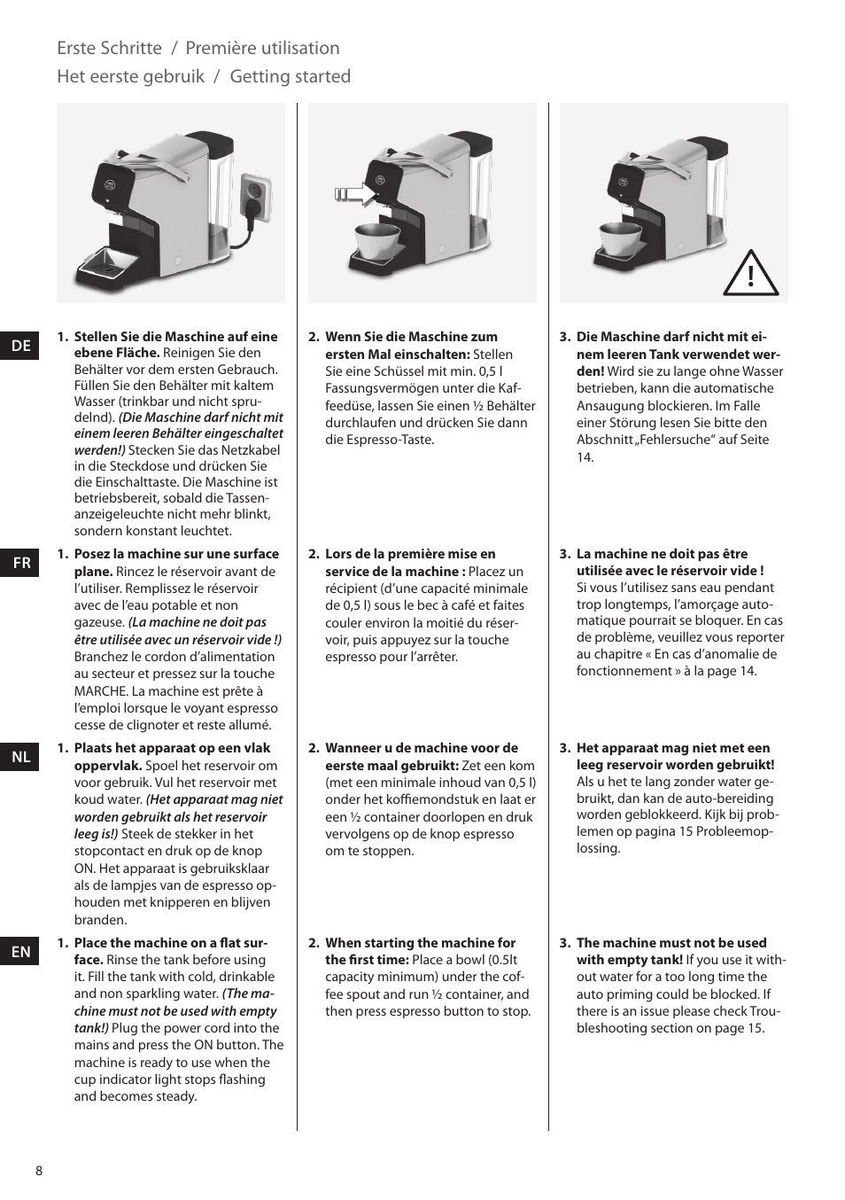 Het eerste gebruik | AEG LM5100-U User Manual | Page 8 / 24