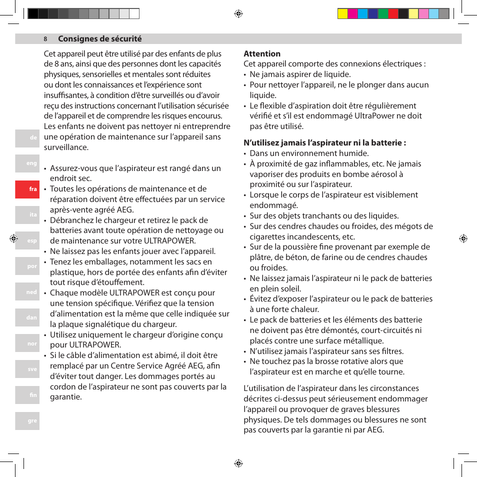 AEG AG3013 User Manual | Page 8 / 56