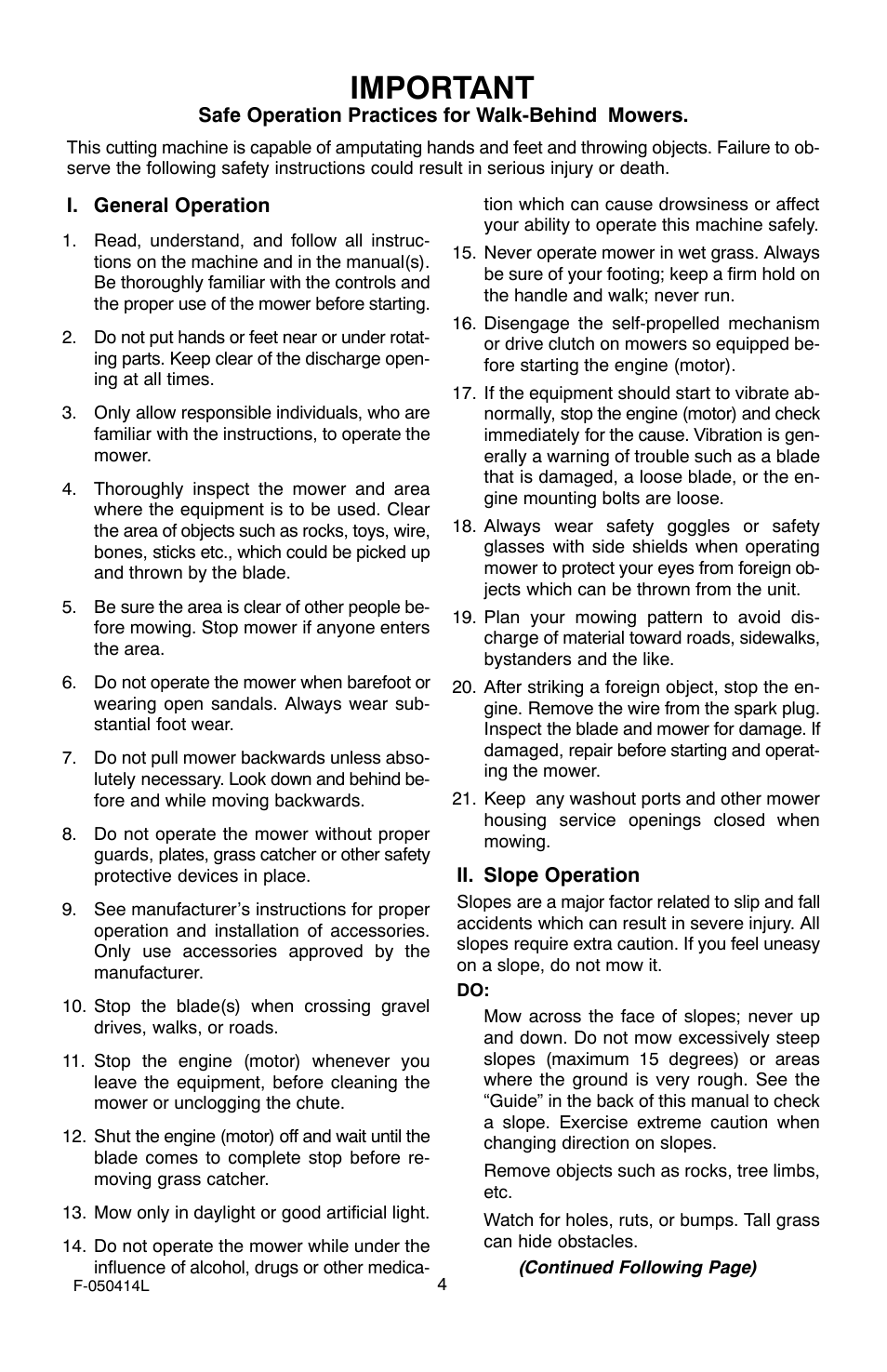 Important | Adams 22 User Manual | Page 4 / 28