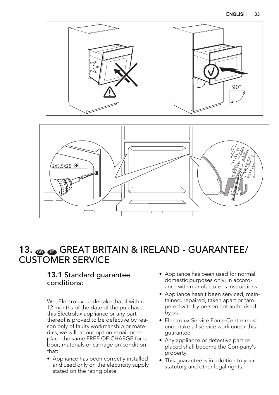 1 standard guarantee conditions | AEG BE5304001B User Manual | Page 33 / 40