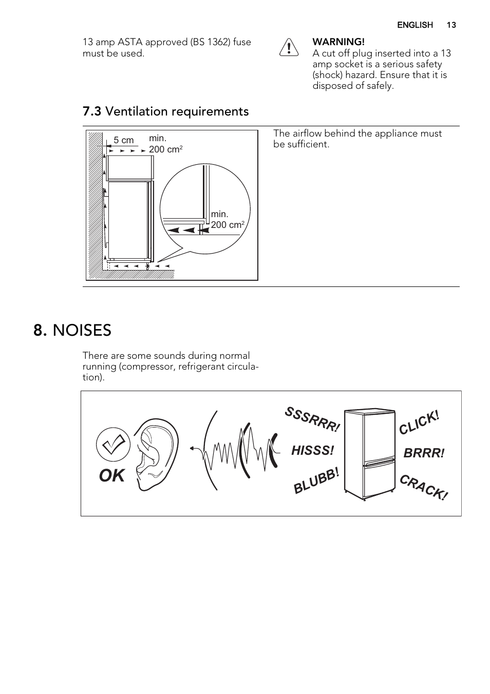 Noises | AEG SKS58200F0 User Manual | Page 13 / 16