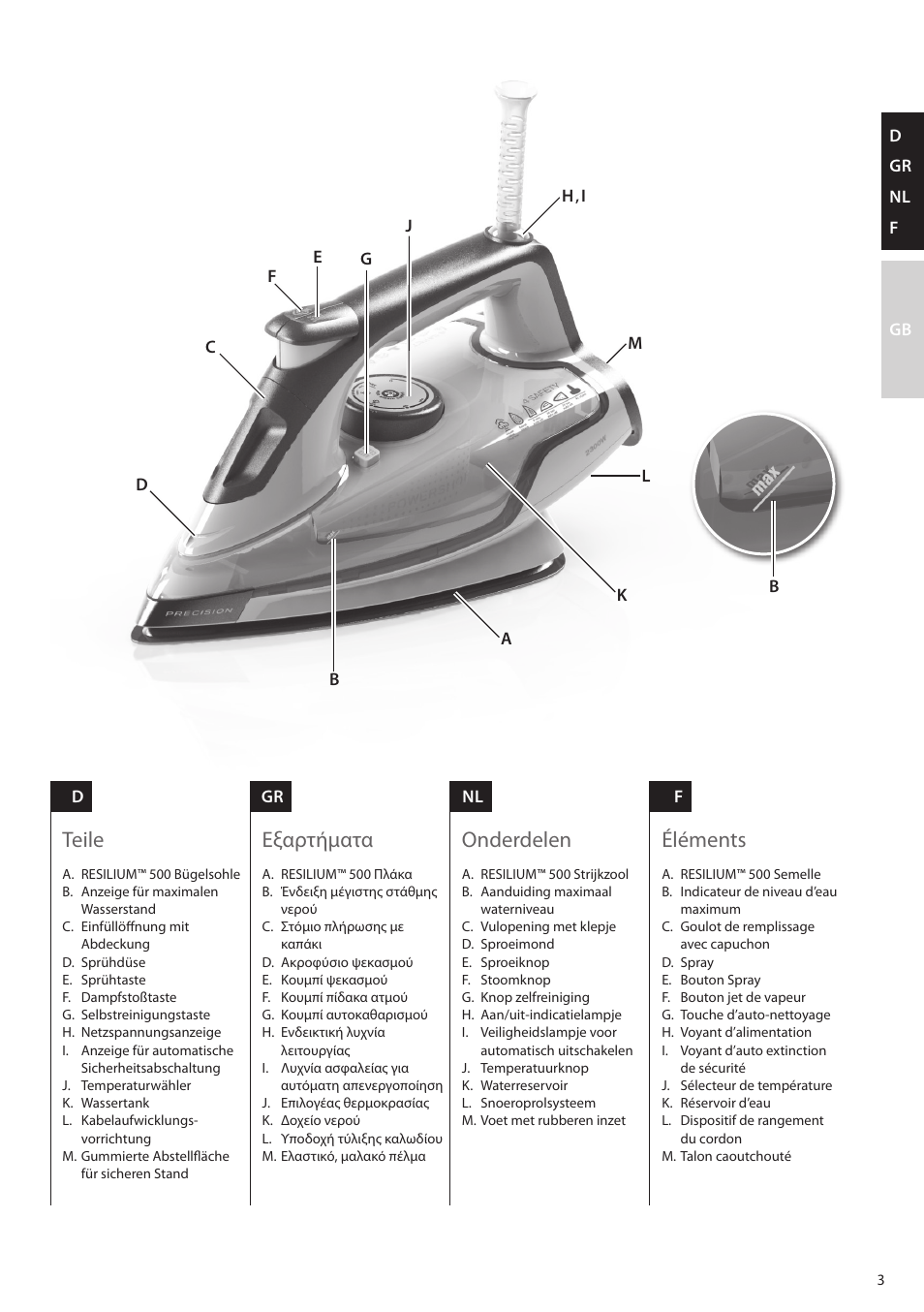 Teile, Εξαρτήματα, Onderdelen | Éléments | AEG DBS2300-U User Manual | Page 3 / 24