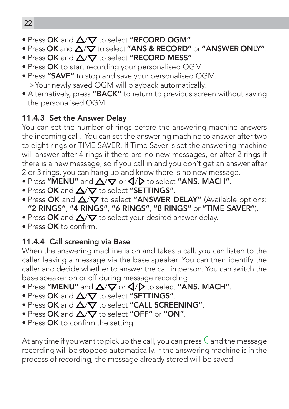 AEG Voxtel D575 User Manual | Page 22 / 136