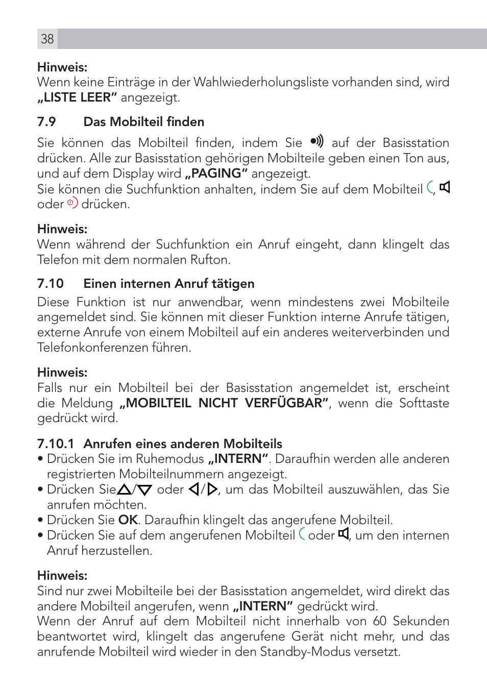 AEG Voxtel D575 User Manual | Page 38 / 136