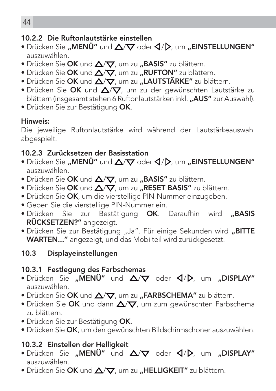 AEG Voxtel D575 User Manual | Page 44 / 136