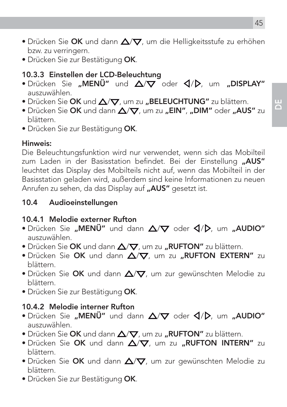 En de | AEG Voxtel D575 User Manual | Page 45 / 136