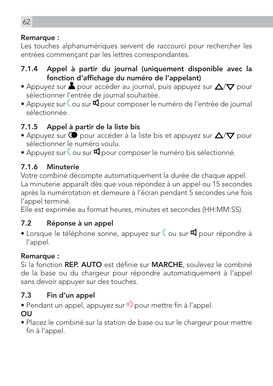 AEG Voxtel D575 User Manual | Page 62 / 136
