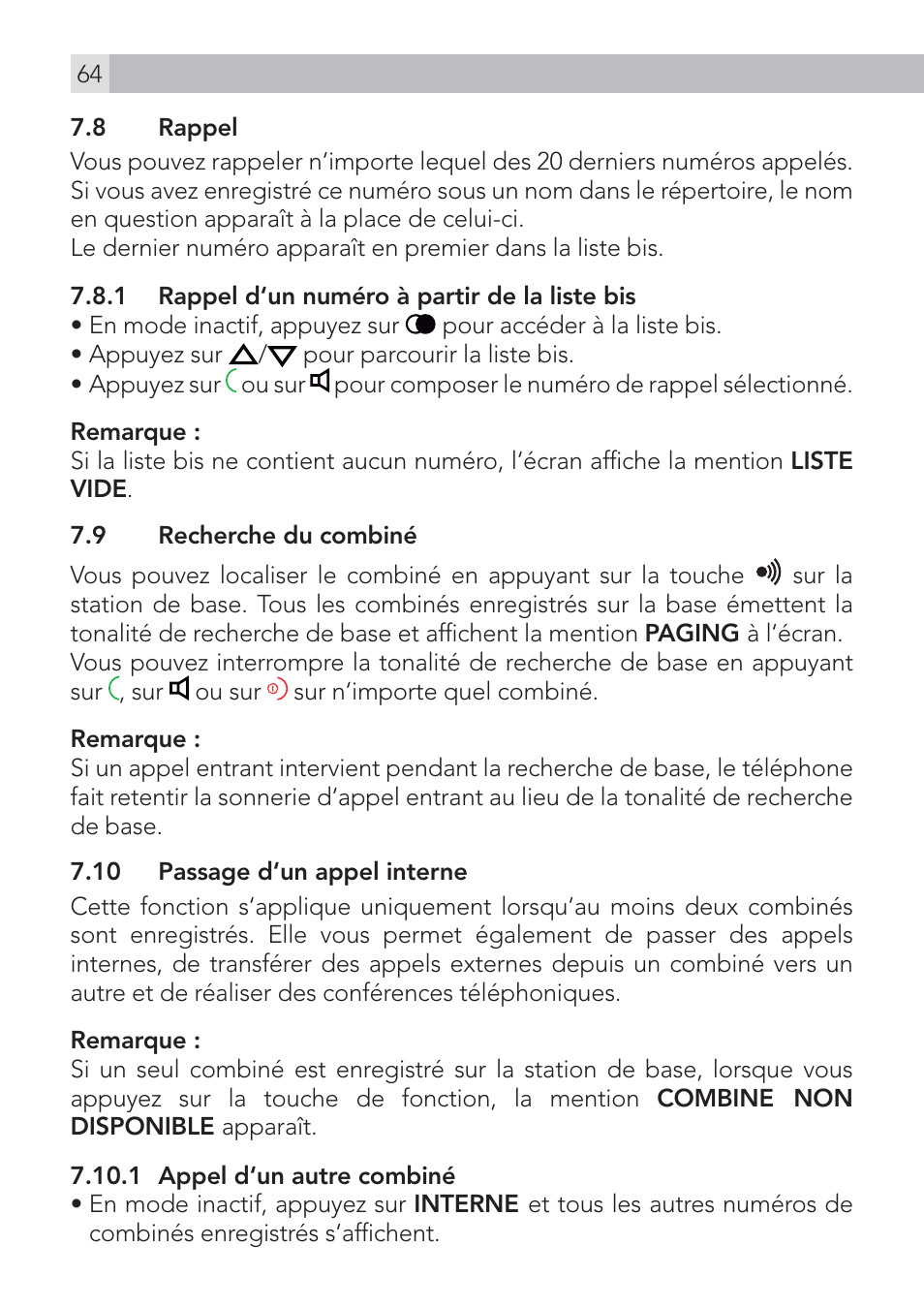 AEG Voxtel D575 User Manual | Page 64 / 136