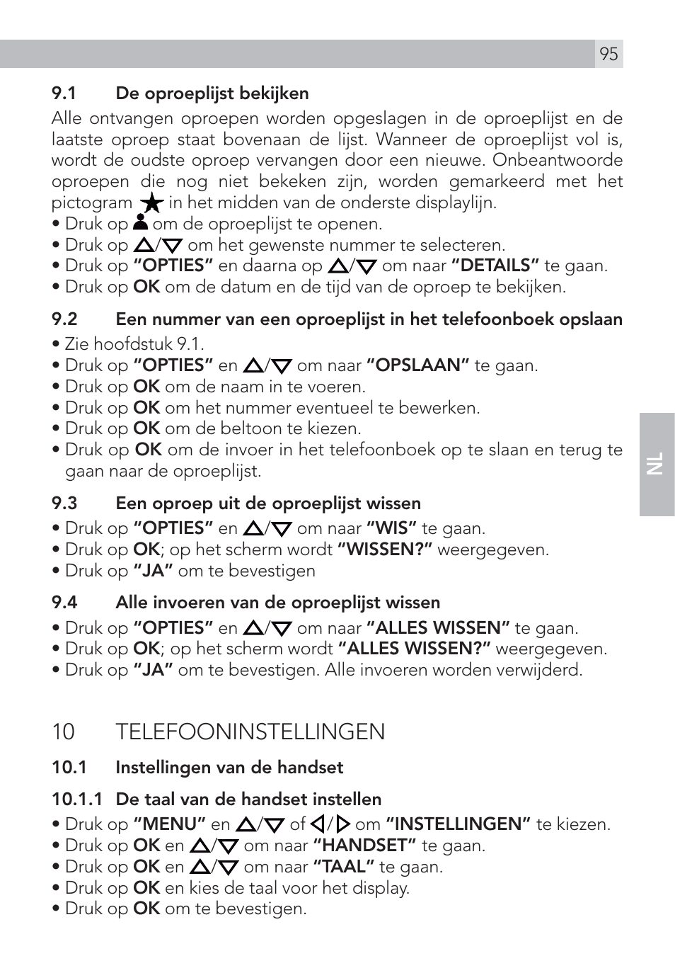 10 telefooninstellingen | AEG Voxtel D575 User Manual | Page 95 / 136