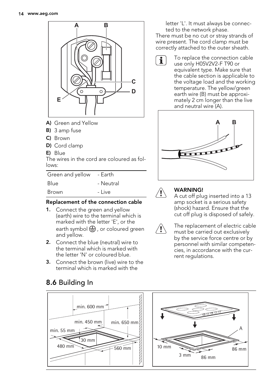 6 building in | AEG HG755520UM User Manual | Page 14 / 20