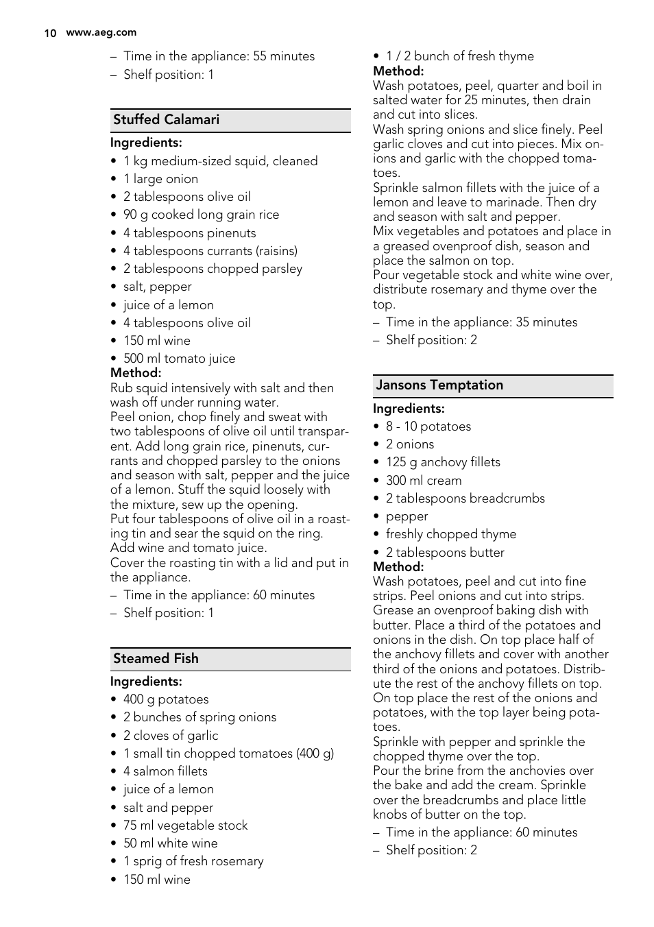 AEG KE8404021M User Manual | Page 10 / 28