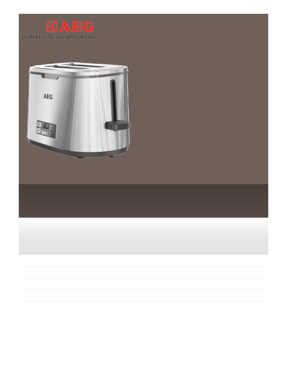 AEG AT7104R-U User Manual | 1 page