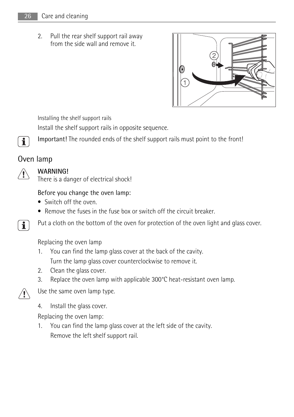 Oven lamp | AEG DE4003000M User Manual | Page 26 / 40