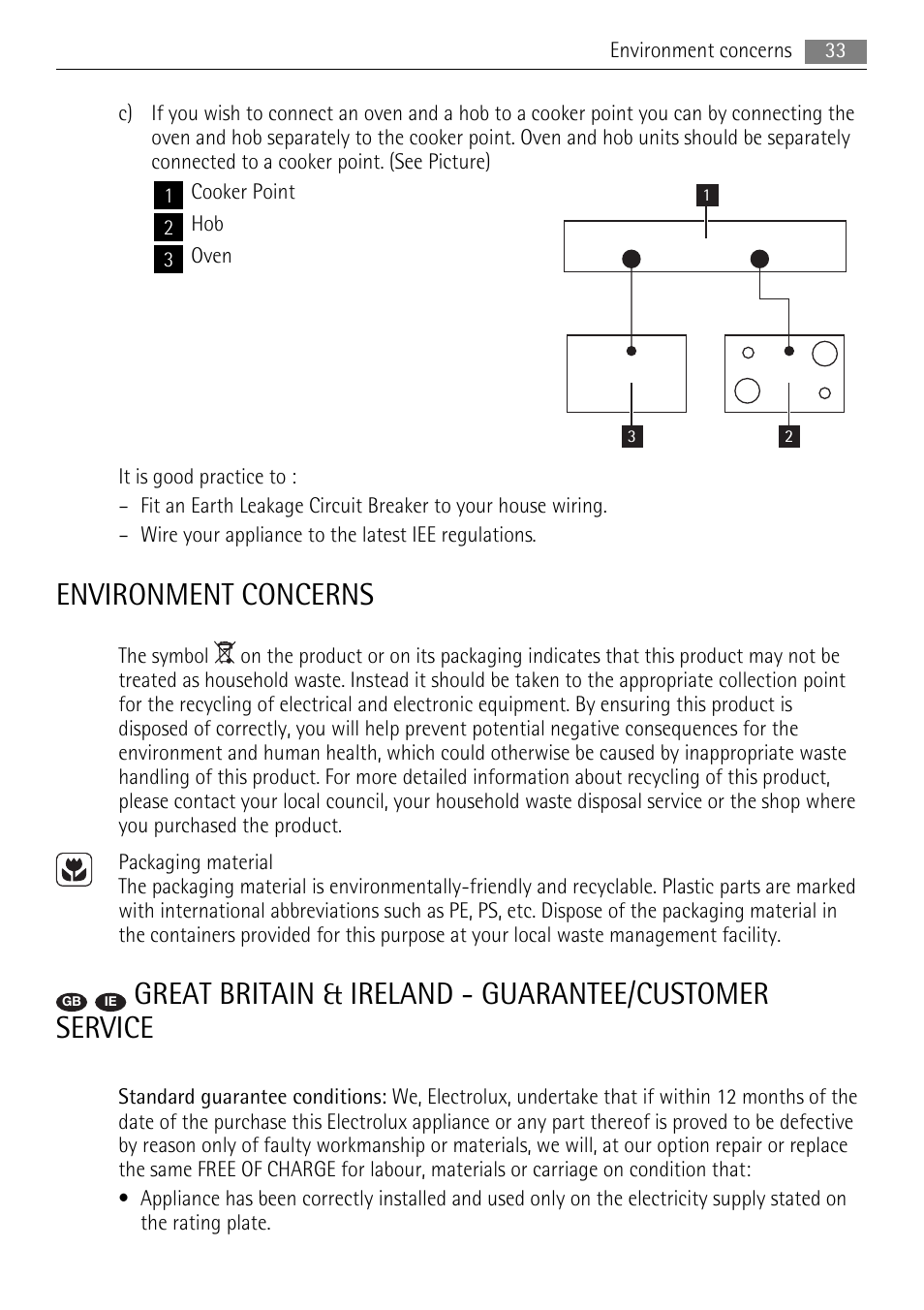 Environment concerns | AEG DE4003000M User Manual | Page 33 / 40