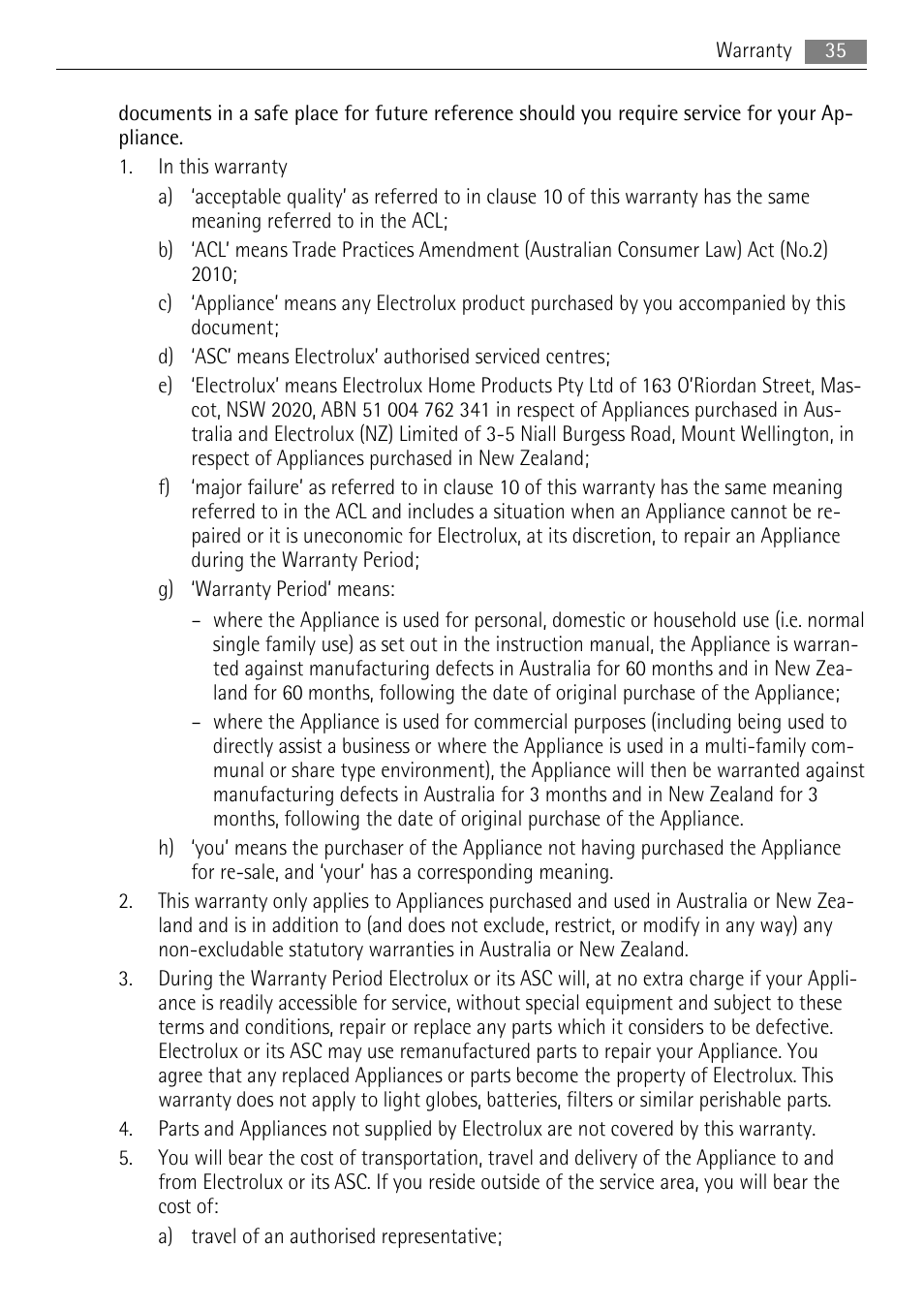 AEG DE4003000M User Manual | Page 35 / 40