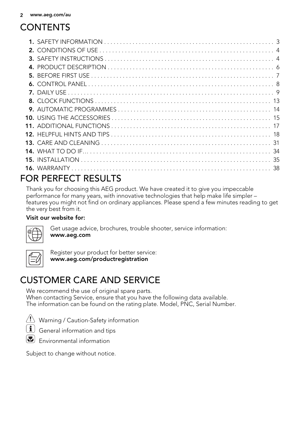 AEG KE8404021M User Manual | Page 2 / 44
