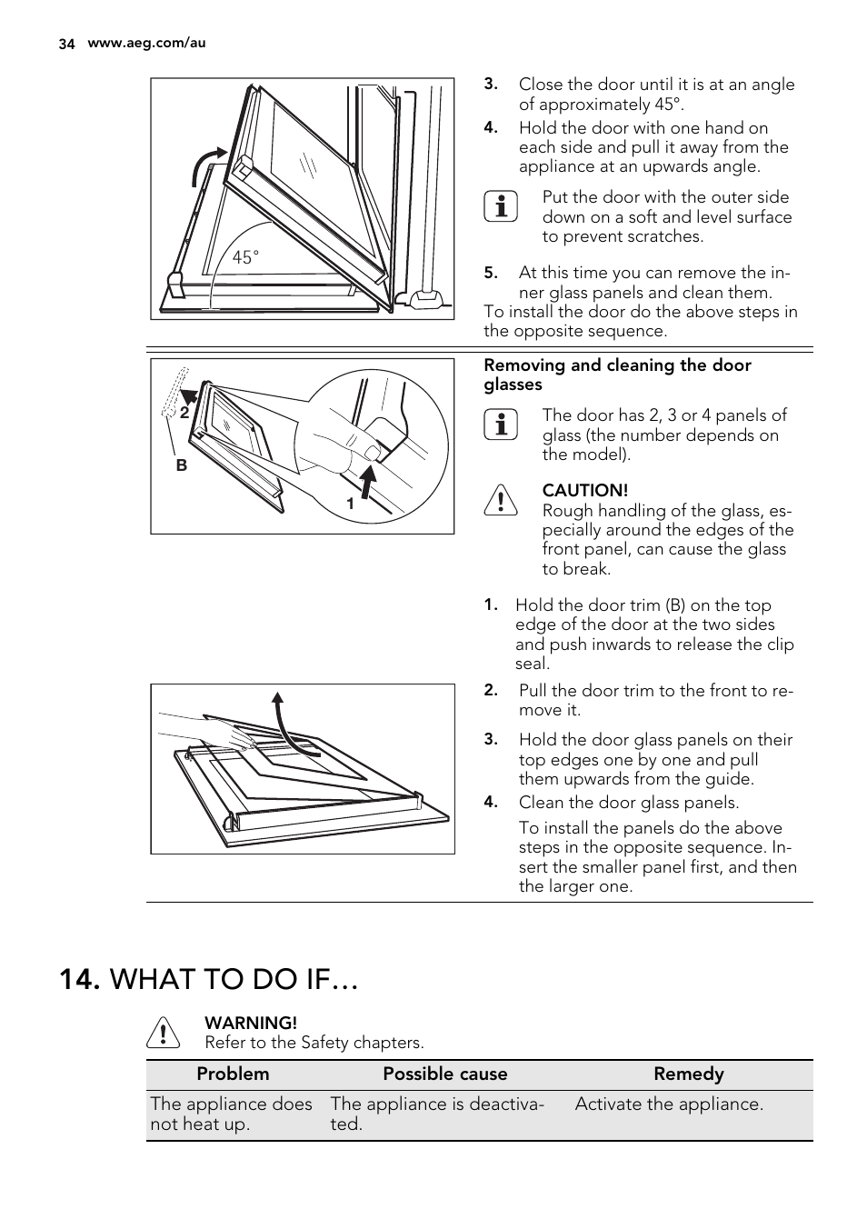 What to do if | AEG KE8404021M User Manual | Page 34 / 44