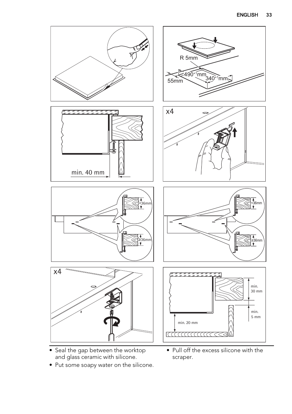 Min. 40 mm | AEG HC452020EB User Manual | Page 33 / 72