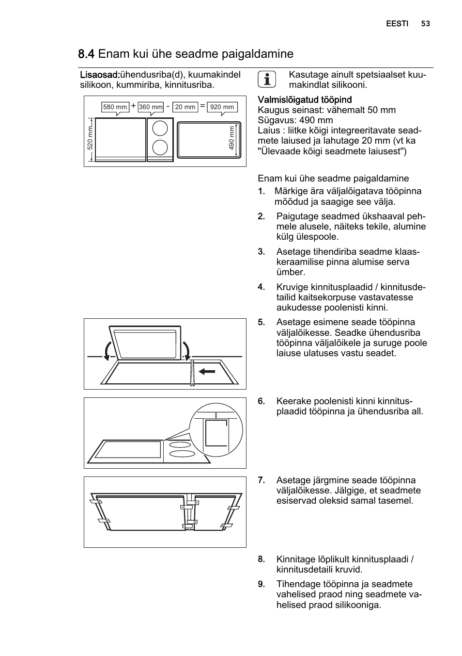 4 enam kui ühe seadme paigaldamine | AEG HC452020EB User Manual | Page 53 / 72