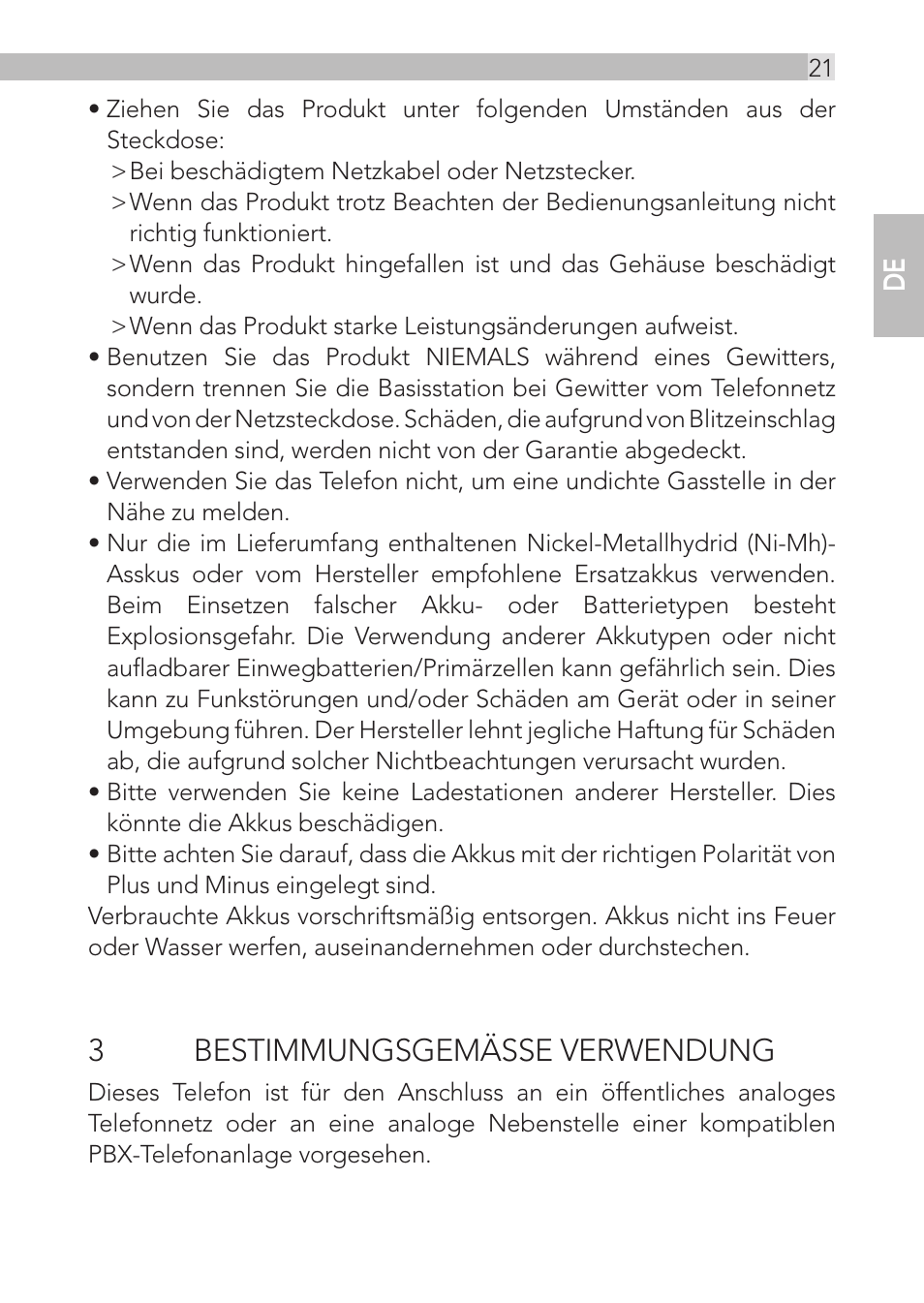 3bestimmungsgemässe verwendung | AEG Loop User Manual | Page 21 / 199