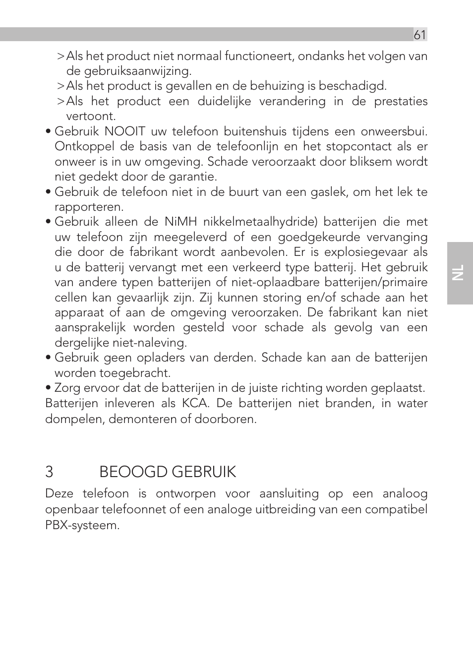 3beoogd gebruik | AEG Loop User Manual | Page 61 / 199