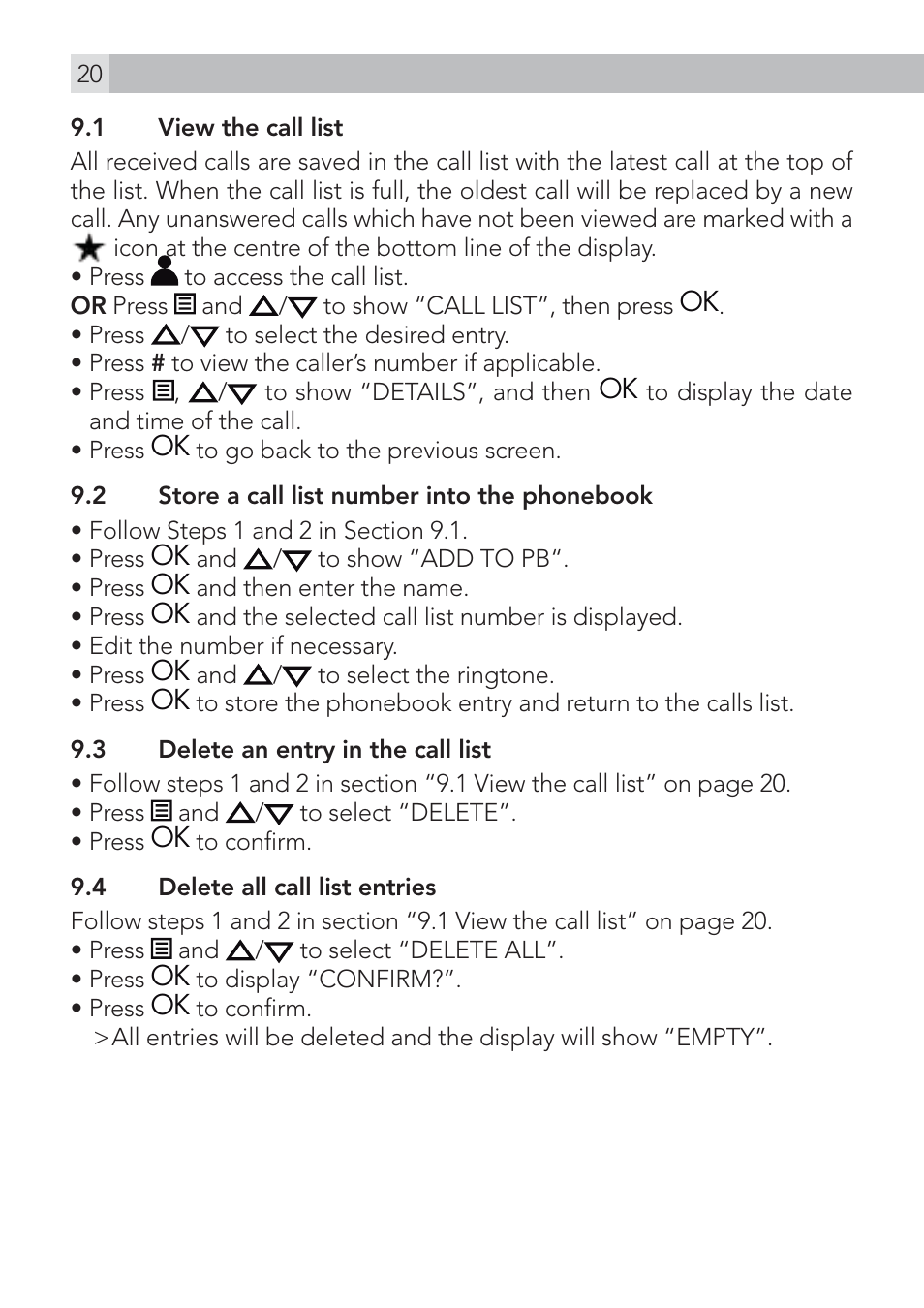 AEG Voxtel D200 User Manual | Page 20 / 44